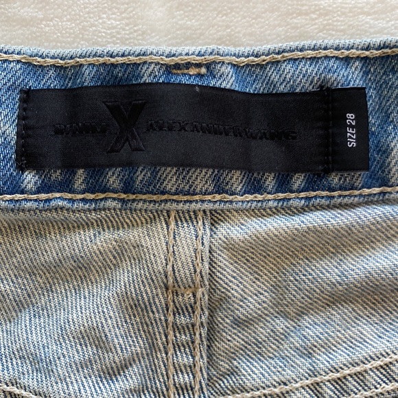 Alexander Wang Shorts Sz 31 Denim X Hike Rolled Button Fly High Waist Distressed - Picture 3 of 16